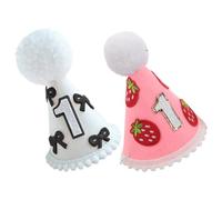 Vaguelly 2PCS First Birthday Crown: Baby 1st Birthday Hat Photo Props for Baby Boys Girl Cake Smash Hat Decorations