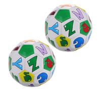 Vaguelly 2pcs Football Soft Touch Junior Soccer Balls for Boys Educational Alphabet Design for Kindergarten Learning Indoor Outdoor Play
