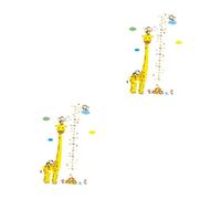 Vaguelly 2pcs Giraffe Height Chart Wall Stickers Decor Growth Chart for Boys and Girls Cartoon Decals Home Decor Wall Art Measurement