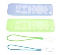 Vaguelly 2pcs Glow-in-the-dark Silicone Remote Control Covers, Shockproof Protective Sleeve with Nonskid Grip for 4k Pro Streaming Device, Night Green Blue for Tv Remote Protection