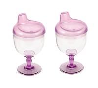 Vaguelly 2pcs Goblet Handicapped Feeding Cup Travel Coffee Cup Yogurt Mug Wine Sip Cup Hospital Cup Stemware Cup -ppy Cup Elderly Cup Plastic Purple