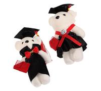 Vaguelly 2pcs Graduation Bear Doll Cute Plush Bear Present for Graduation Parties Home Bedroom Decor Adorable Keepsake for Creating Memorable Moments