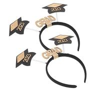 Vaguelly 2pcs Graduation Cap Headband Gold Silver Doctoral Hat Hair Hoop Lightweight Comfortable Graduation Party Dress Up Accessory for and Photo Shoots Creative Cosplay Headdress Gift