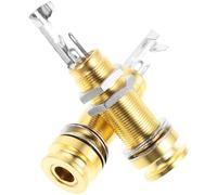 Vaguelly 2pcs Guitar Accessory Barrel Jack Socket Flush Mount Endpin Jack for Electric Guitar and Bass with Metal Pin Plug