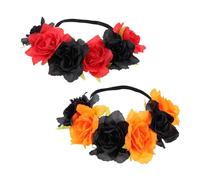 Vaguelly 2pcs Halloween Flower Hair Hoops Elegant Party Hairband Chic Artificial Flowers for Women for Masquerade Day Dead and Role Playing