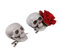 Vaguelly 2pcs Halloween Skull Rose Hair Clips Durable Headwear Props for Stylish Festival Hairpins for Halloween Party Costume and Day Dead Accessory