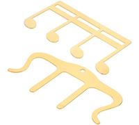 Vaguelly 2pcs Hollowed Out Metal Music Page Clip Piano Guitar Music Holder Creative Note Clips for Stationery
