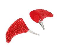 Vaguelly 2pcs Horn Hairpin Costume Halloween Hair Barrettes Horns Hair Clips Clip Headband Accessories Wear Cosplay Dark Plastic Red