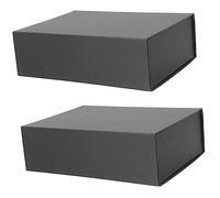 Vaguelly 2pcs Magnetic Packaging Boxes Black Paper Storage Boxes Christmas Gifts Shipping Small for Decorations Gifts