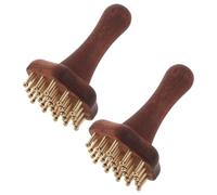 Vaguelly 2pcs Meridian Massage Comb for Back and Body 24-Teeth Wooden and Brass Gua Sha Brush with Ergonomic Design, Sturdy Structure for Home Spa Relaxation and Meridian Pressure Therapy