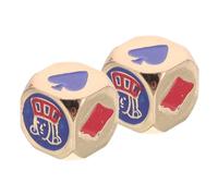 Vaguelly 2pcs Metal Heart Pattern Dice Cube with Comfortable Feel, for Role Playing and Educational Games, Portable Gaming Dice for Board Games and Parties