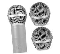 Vaguelly 2pcs Metal Microphone Grilles Replacement Heads, Sturdy Metal Mesh Mic Grill Accessories Compatible with Standard 58 Microphones, Suitable for Live Performance and Studio Use