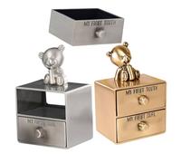 Vaguelly 2pcs Metal Tooth Box First Tooth and Curl Storage Box Essential for Newborn Boys and Girls Pot