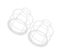 Vaguelly 2pcs Metal Wire Lampshade Lamp Guard Frame Anti-Collision Design White Iron Industrial Light Shade for Work Area and Factories Easy Installation