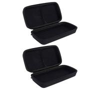 Vaguelly 2pcs Microphone Storage Box Protective Case with Shockproof Eva Material and Waterproof Design, Wear Resistant Carrying Bag for Travel and Business, Black with Flannel Interior
