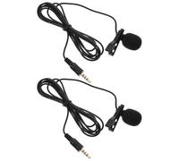 Vaguelly 2pcs Mini Clip-on Lapel Microphone with High Sensitivity and Omnidirectional Sound for Laptop and Phone, Lightweight Portable Mic for Online Courses and Recordings