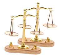 Vaguelly 2Pcs Miniature Balance Model Metal Scale for Pretend Play Miniature House Ornament Educational Micro Landscape Decoration for Boys