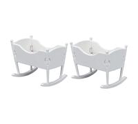 Vaguelly 2pcs Miniature Cradle Model for Dollhouse White Small Furniture Accessory for Boys and Girls Room for Photography Props Diy Mini Home Decor for Boys Girls