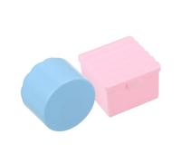Vaguelly 2pcs Nail Brush Cleaner Cups with Lid Design for Efficient Nail Art Tool Separation Portable Plastic Manicure Brush Holders in Blue Round and Pink Square Prevent Evaporation and