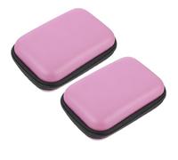 Vaguelly 2Pcs Pink Digital Accessories Storage Bag, Multi-Function USB Cable Organizer Case for Earphones, Chargers and Data Cables, Travel Electronics Cord Storage Pouch