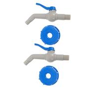Vaguelly 2pcs Plastic Tote Tank Adapter with Threaded Shut Off Valve Leakproof Hose Connector for IBC Water Tanks for Easy Installation and Reliable Use