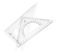 Vaguelly 2Pcs Plastic Triangle Ruler Set 20Cm Protractor for School Drawing and Drafting, Right Angle Measuring Tool for Students and Architects