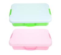 Vaguelly 2pcs Play Tray with Lid: Portable Sensory Bin - Sandbox for Kids - Stackable Plastic Storage Containers - Organizers for Toys Sand Arts Crafts
