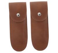 Vaguelly 2pcs Portable Leather Harmonica Case Handmade Pu Leather Harmonica Storage Pouch Pressure Resistance for Beginners and Professionals