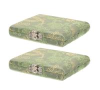Vaguelly 2pcs Portable Reed Storage Box for Clarinet and Saxophone with 6 Slots, Elegant Silk Pattern Design, Wood and Cloth Material, for Travel and Performances by Wind Instrument
