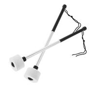 Vaguelly 2pcs Professional Drum Hammers Stainless Steel Drumsticks Felt Drum Beaters for Stage Performance