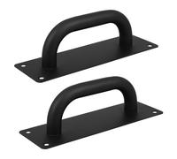 Vaguelly 2pcs Pull Push Door Handle Stainless Steel Black Push Door Plate Short Hole Spacing 45mm Long Hole Spacing 180mm in Restaurants and Offices