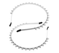 Vaguelly 2PCS Punk Spiked Headband with Rivet Studs Elastic Comfortable Rocker Style Hair Hoop for Women Gothic Metal Headwear for Party Cosplay Music Festival and Christmas Decor