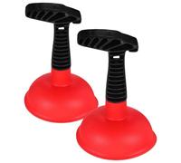 Vaguelly 2pcs Red Rubber Sink Plunger with Ergonomic Handle for Kitchen and Hotel Use, Powerful Drain Unblocker Fits The Sink Perfectly, Bathroom and Kitchen Gadget