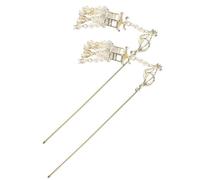 Vaguelly 2pcs Retro Lantern Hairpins for Hanfu Costumes Antique Chinese Hair Sticks Lightweight Tassel Hair Accessories for Elegant Updos and Classical Styles