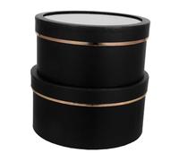 Vaguelly 2Pcs Round Floral present Boxes with Window PVC Transparent Flower Packaging for Valentine's Day Elegant Bouquet Holder Keeps Flowers Fresh Stylish Unique Design