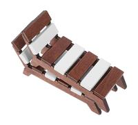 Vaguelly 2pcs Scale Miniature Dollhouse Beach Chair Patio Furniture for Dollhouse Realistic Mini Deck Lounge for Sunbathing Compact Lightweight Accessories and Living Decor