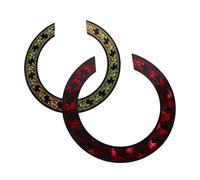 Vaguelly 2pcs Self-adhesive Acoustic Guitar Rosette Stickers Elegant Rose Soundhole Decals with Intricate Detailing Fit for Classical Acoustic Electric Guitars Easy Removal Without Residue