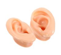 Vaguelly 2pcs Silicone Ear Models Artificial Ear Molds Earphones Display Props Silicone Real Shape Easy to Use Unique Design Craftsmanship for Picking Exercises Random Color
