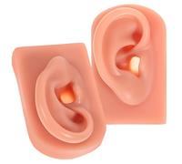 Vaguelly 2pcs Silicone Ear Piercing Practice Model Soft Flexible Simulation Ear Mold for Jewelry Training High-definition Skin Texture Artificial for Medical and Salon Use