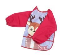Vaguelly 2pcs Sleeve Bib Smock for Toddlers Full Cover Feeding Apron Elastic Design for Messy Meals and Art Suitable for Years Christmas Reindeer Pattern