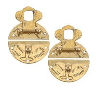Vaguelly 2pcs Small Brass Decorative Hasp Latches for Jewelry Boxes Cabinet Locks Round Retro Clasp Hardware Accessories for Wooden Storage Craft DIY