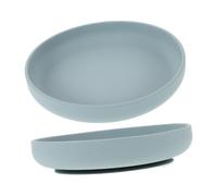 Vaguelly 2pcs Spill Scoop Plates Food Grade Silicone Suction Dishes for Seniors and Disabled Users Antitip Design for Stable Eating for Independent Feeding Grey Blue Color