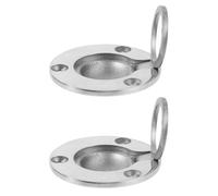 Vaguelly 2pcs Stainless Steel Flush Mount Marine Handles, Round Hidden Recessed Pull Handles for Boat Hatch and Marine Access Hatch Covers, Corrosion Resistant, Comfortable Grip for Yachts