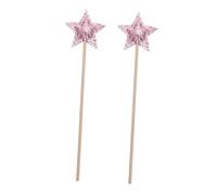 Vaguelly 2Pcs Star Shape Fairy Wands Birthday for Boy Girl for Dress-up Party Decorations and Fairy Tale Play Safe Wood Cloth Materials