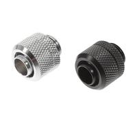 Vaguelly 2pcs Threaded Water Cooling Compression Fittings PC Tube Connectors with Seal Ring Chrome-Plated for Computer Liquid Cooling Systems