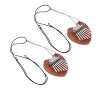 Vaguelly 2pcs Tone Mini Kalimba Thumb Piano with Lanyard Portable Finger Piano for Beginners and Adults Sound Musical Instrument Pendant Build for Relaxation and Learning
