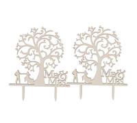 Vaguelly 2Pcs Unique Engagement and Anniversary Party Decorations Charming Country Style Cake Toppers for Romantic Wedding Celebrations