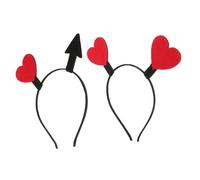 Vaguelly 2pcs Valentines Day Heart Arrow Headband Cute Cupid Hair Hoop with Love Heart Design Festive Decorative Hairband for Womens Party Date and Holiday Accessories
