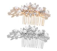 Vaguelly 2pcs Vintage Bridal Hair Combs with Alloy Pearl Rhinestone Design Lightweight Comfortable Fit Wedding Hair Accessories for Bridesmaids and Bride Elegant Classic and Modern