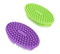 Vaguelly 2pcs Washing Head Brush Scalp Massage Brush Silicone Multipurpose Simple Shape Bathroom Supply for Bathing and Hair Washing